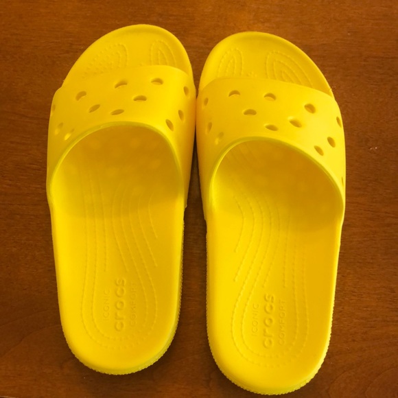 yellow slide crocs